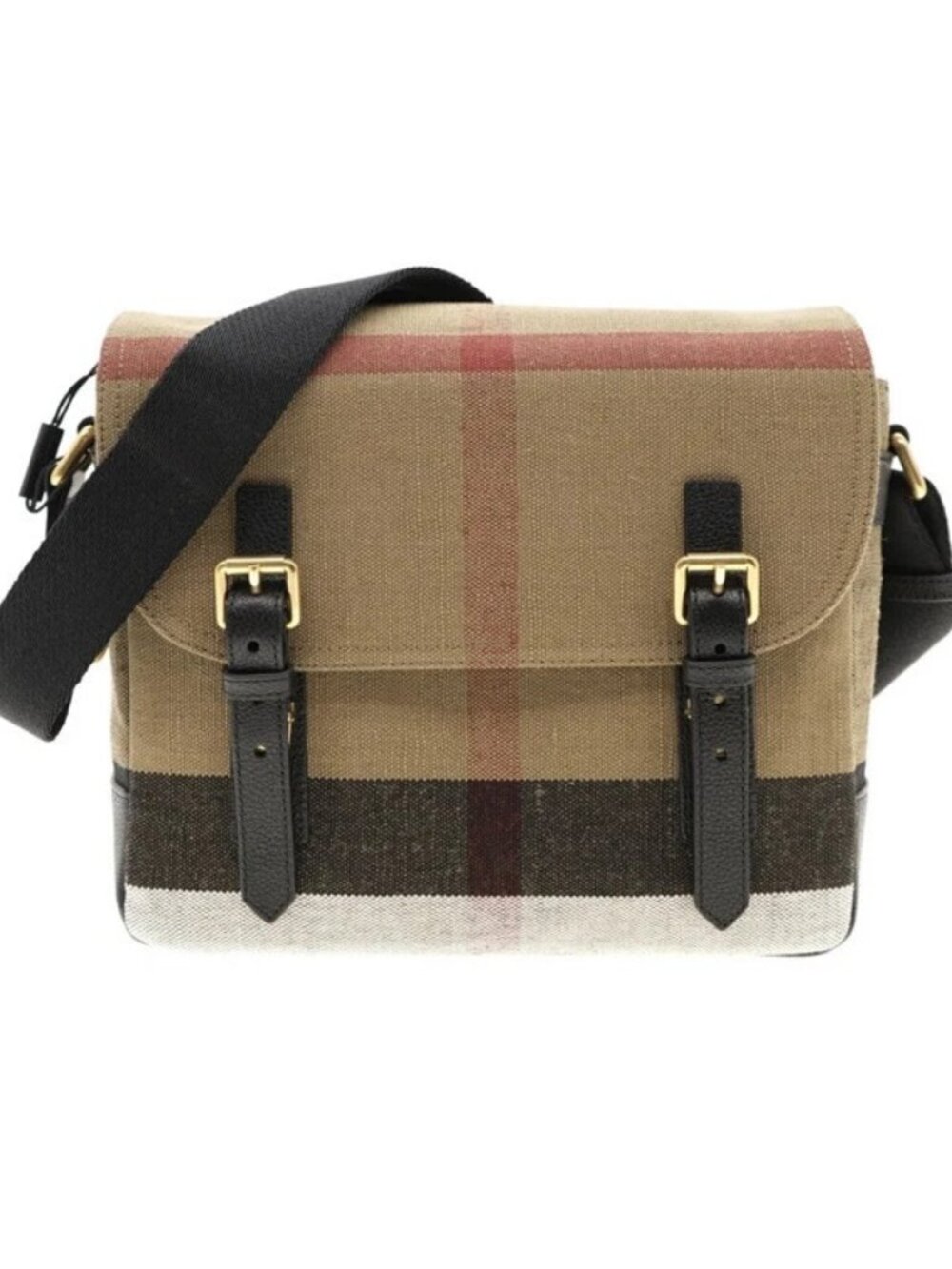 NWT NWT BURBERRY Canvas Mega Check Baildon Messenger Camera Bag